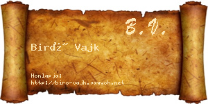 Biró Vajk névjegykártya