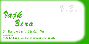 vajk biro business card